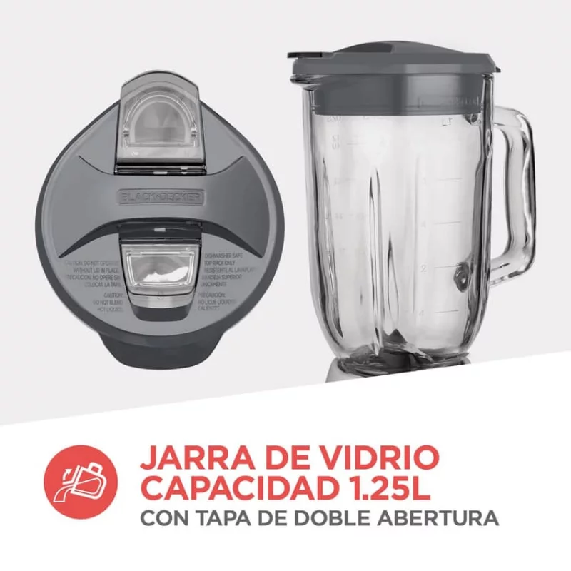 Licuadora Black Decker 10V Vaso Vidrio BLBD210GSS Mercacentro