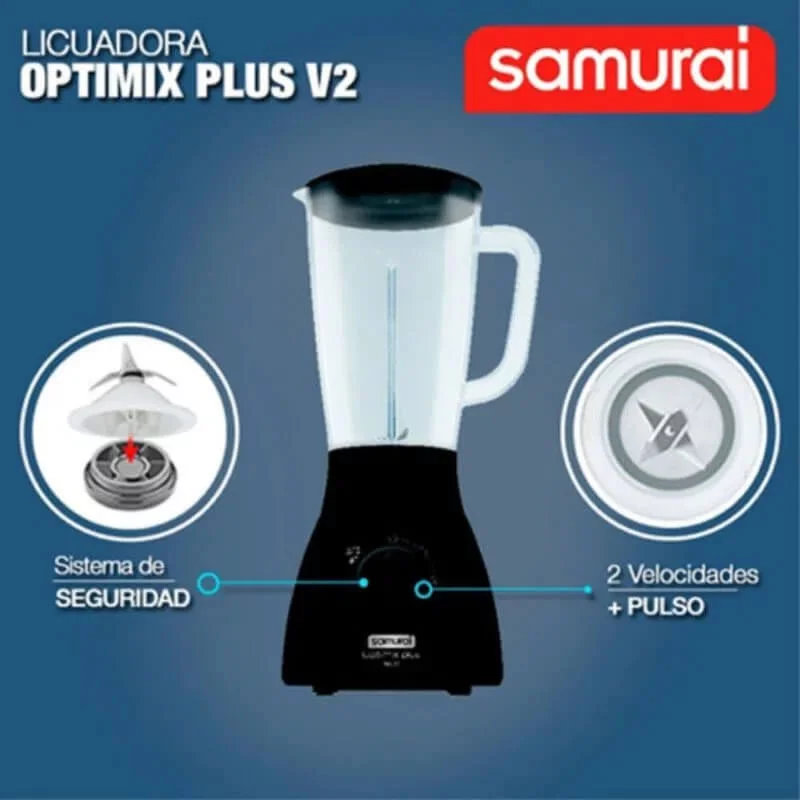 Licuadora Samurai Optimix Plus 2 Velocidades 500W Negra