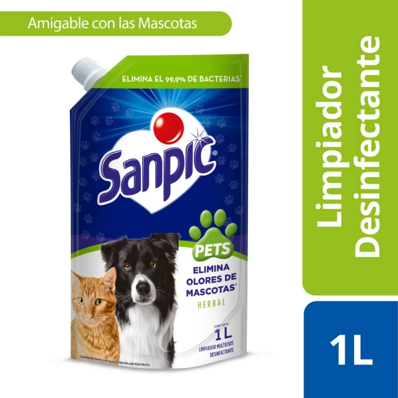 Limpia Pisos Sanpic Pets Herbal Doy Pack x1000 ml