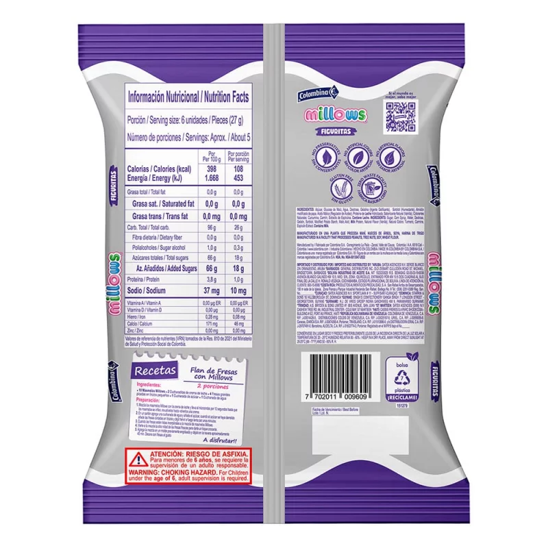 Masmelos Millows Colombina Caritas 145 g