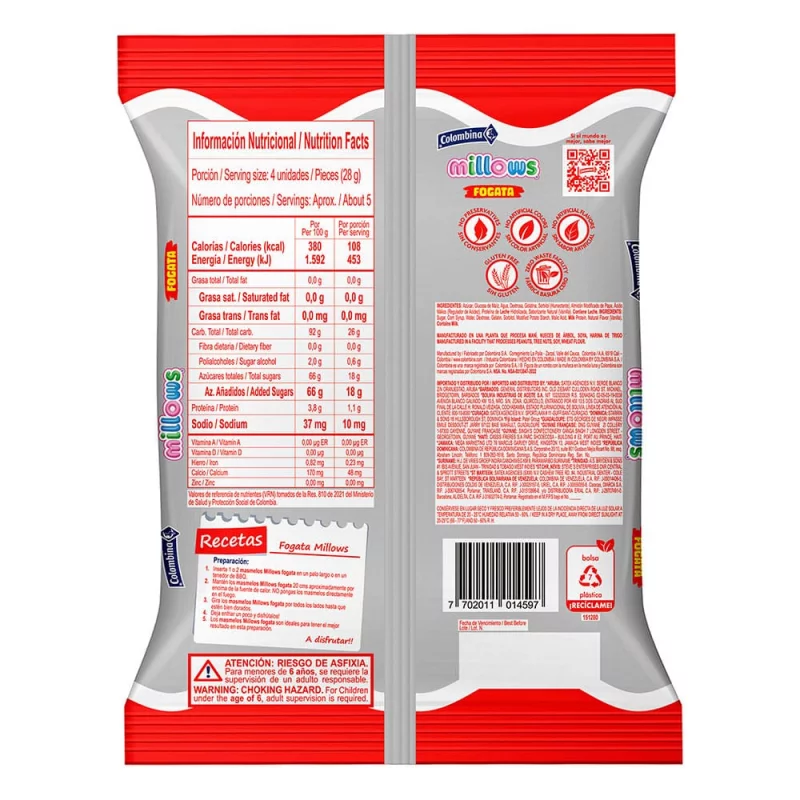 Masmelos Millows Colombina Fogata 145 g