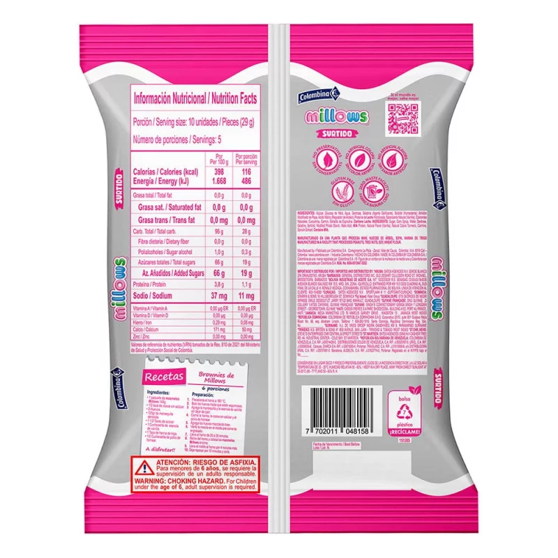 Masmelos Millows Colombina Surtido 145 g