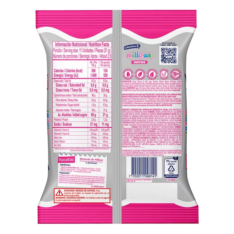 Masmelos Millows Colombina Surtido 75 g