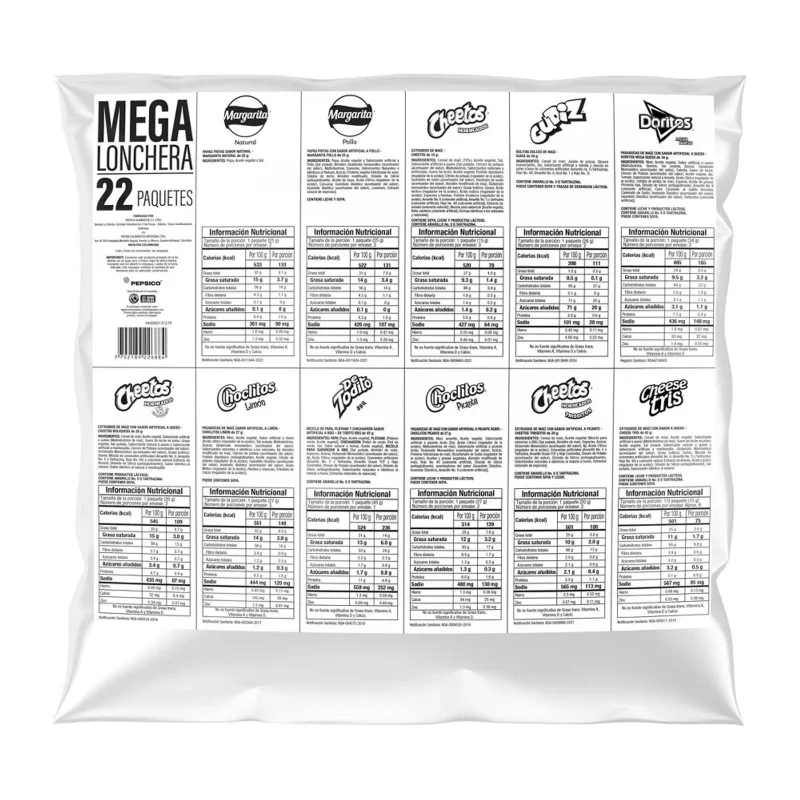 Mega Lonchera Fritolay Surtida x 22 und 586 g
