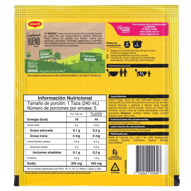 Misopa Maggi Costilla Fideo 65 g