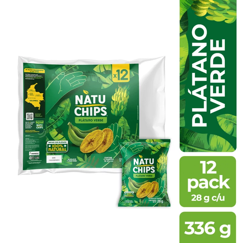 Natuchips Frito Lay X 12und Plátano Verde 336 g