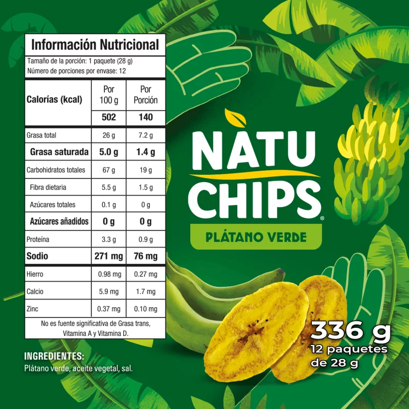 Natuchips Frito Lay X 12und Plátano Verde 336 g