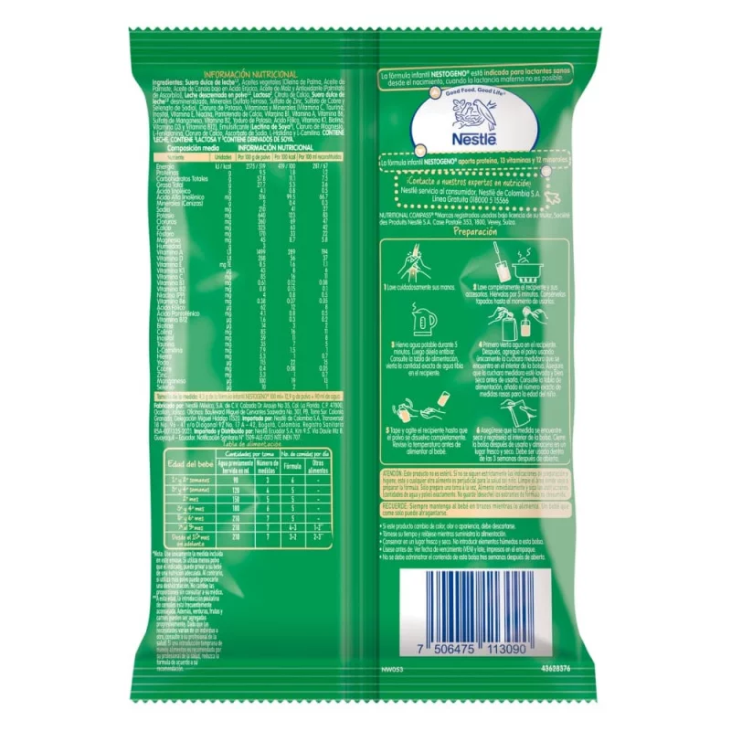 Nestogeno x 135 g Cero A 12 Meses