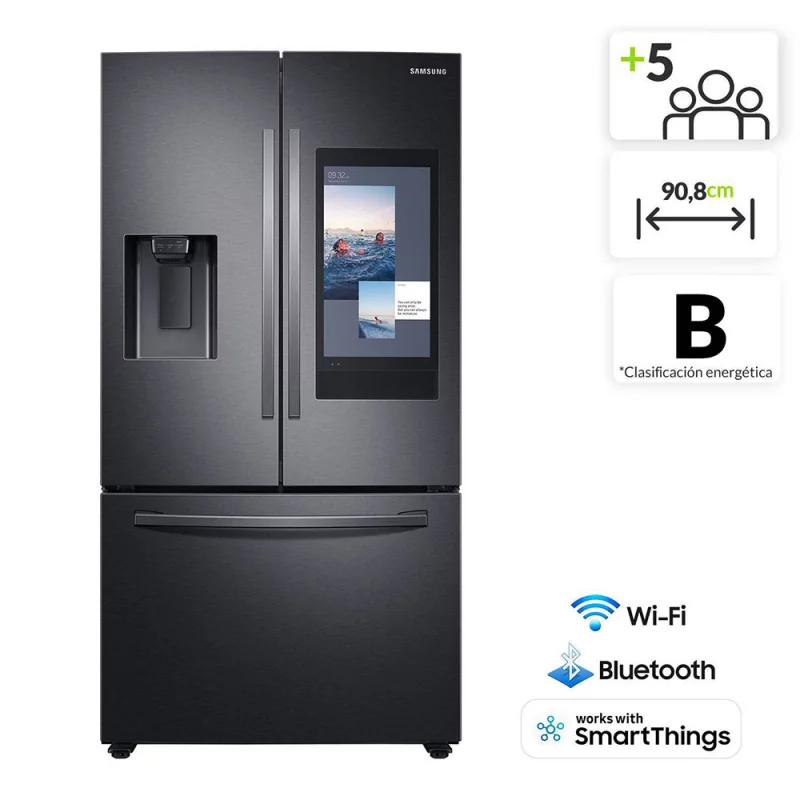 Nevecón Samsung 741 Litros Brutos, Congelador Inferior, Negro Mate