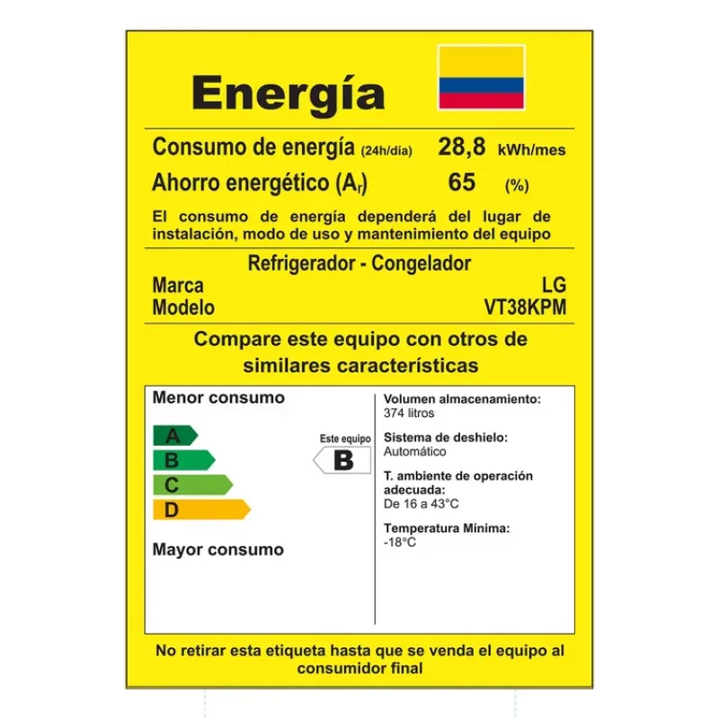 Nevera LG 374 Litros No Frost Negro VT38KPM.AEPCCLM