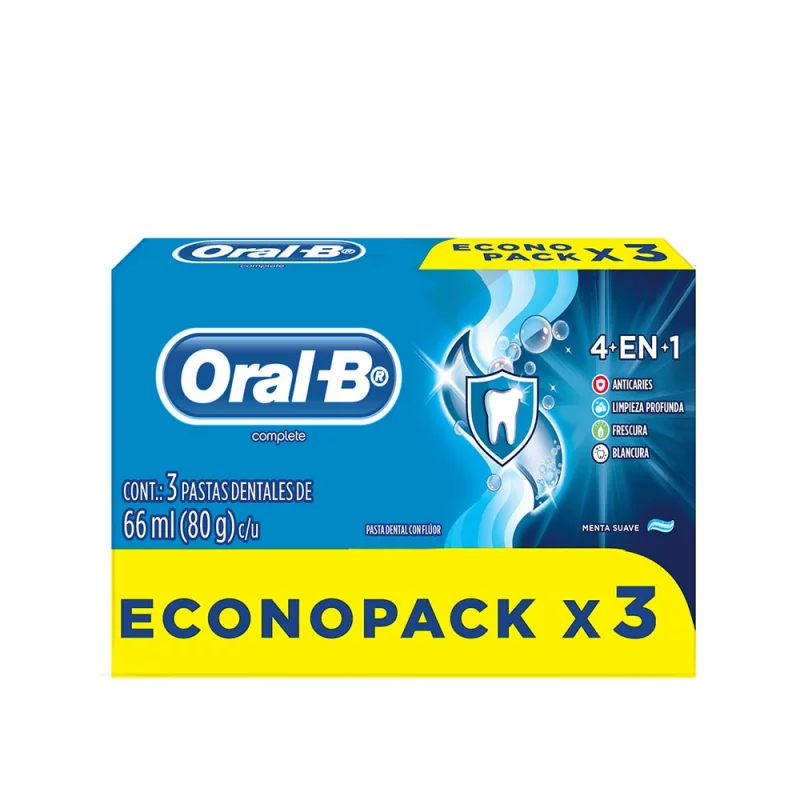 Oral-B Complete 4En1 Pasta Dental Con Flúor 80g 3Pack