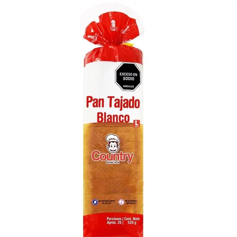 Pan El Country Blanco x 520 g Tajado
