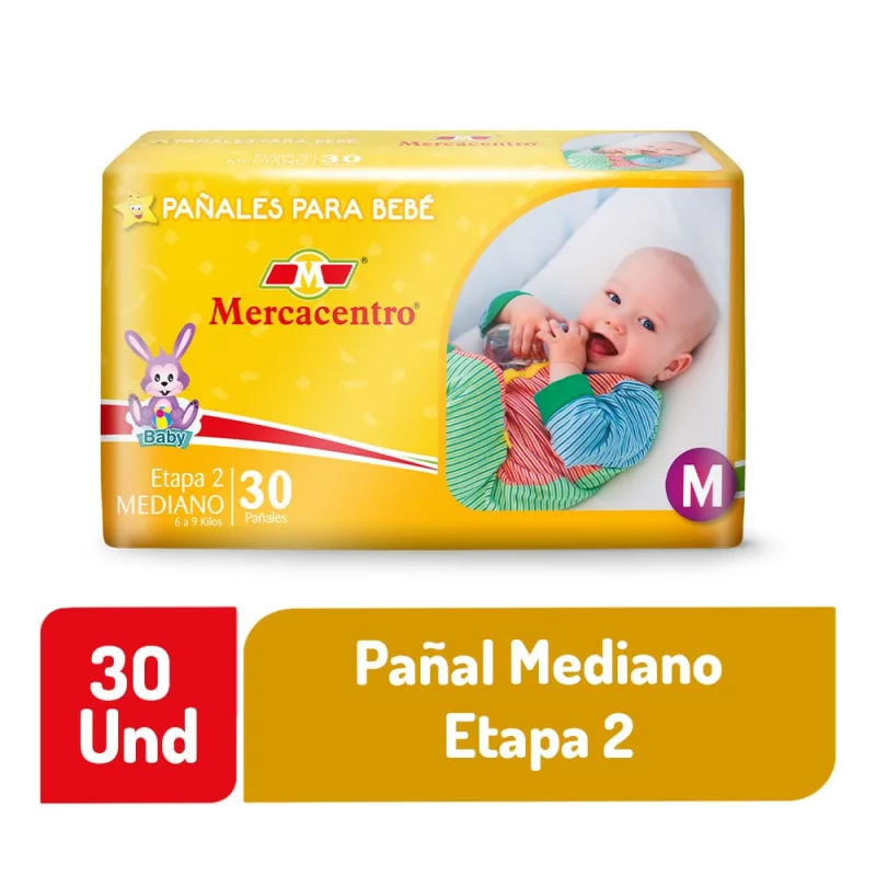 Pañal Mercacentro x 30 und Mediano