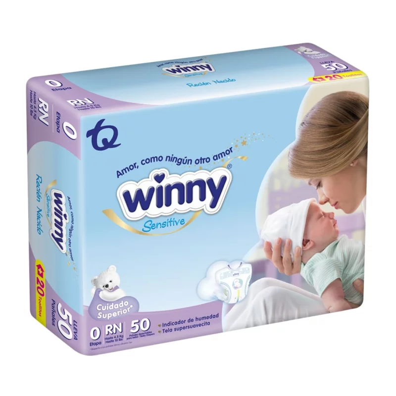 Pañal Winny Gold Etapa 0 - 50 und Gratis 20 Toallas
