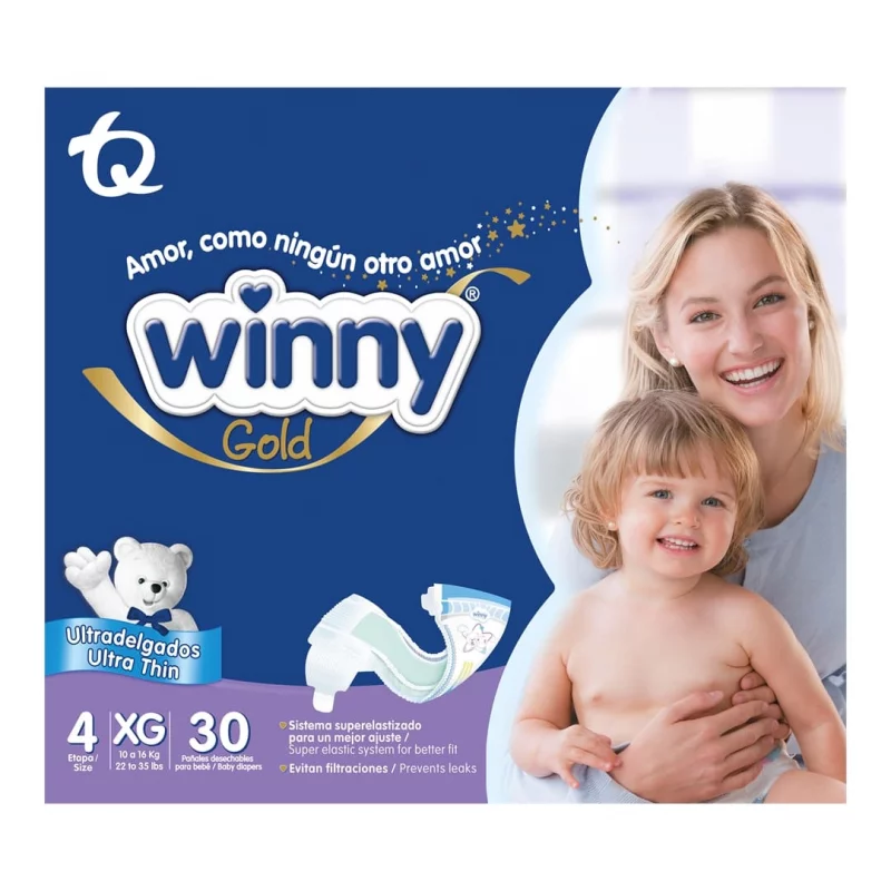 Pañal Winny Gold Etapa 4 Paquete x 30 und