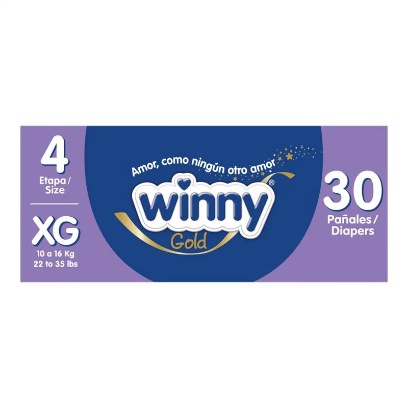 Pañal Winny Gold Etapa 4 Paquete x 30 und