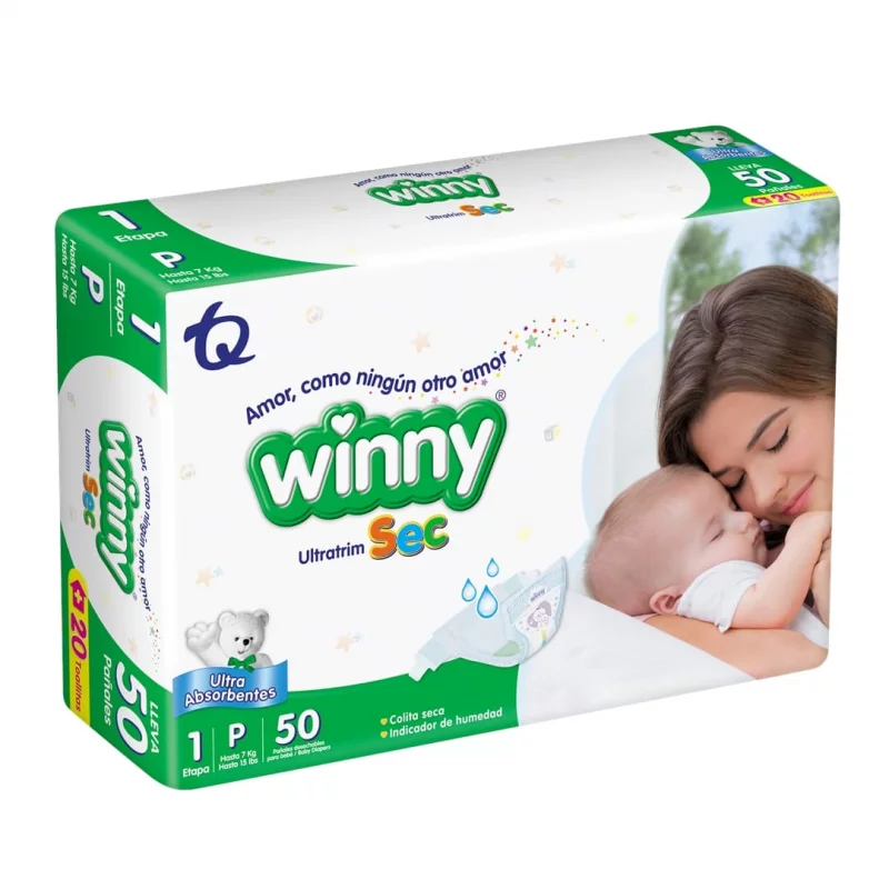 Pañal Winny Sec Etapa 1 Por 50 und + Toalla Aloe x 20 und