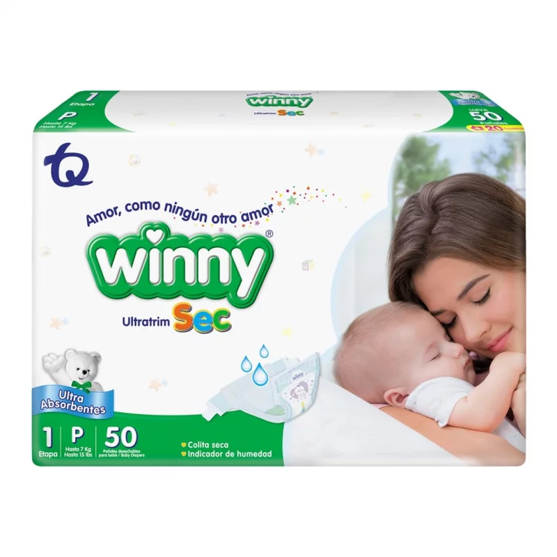 Pañal Winny Sec Etapa 1 Por 50 und + Toalla Aloe x 20 und