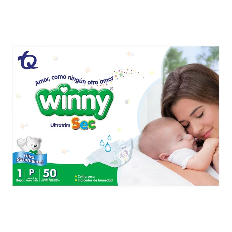 Pañal Winny Sec Etapa 1 Por 50 und + Toalla Aloe x 20 und