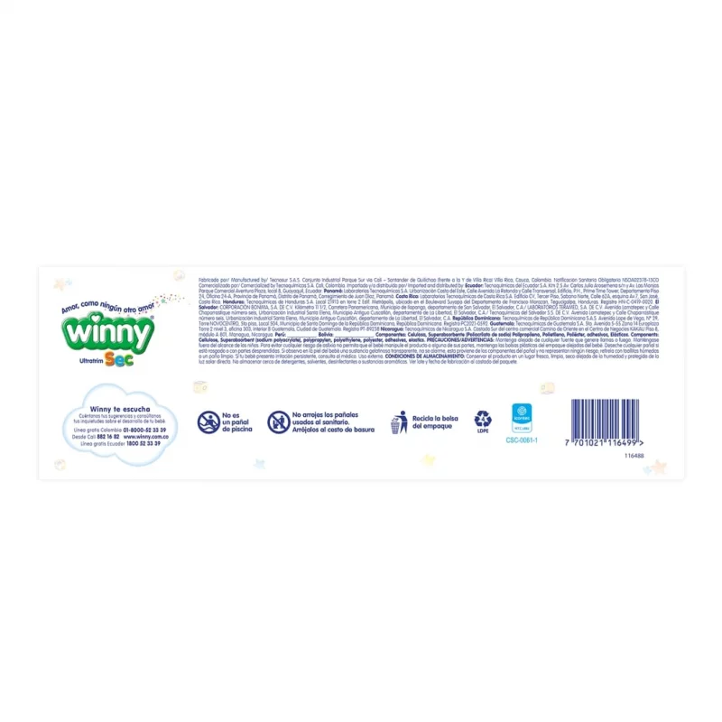 Pañal Winny Sec Etapa 1 x 30 und + Toalla Aloe x 20 und