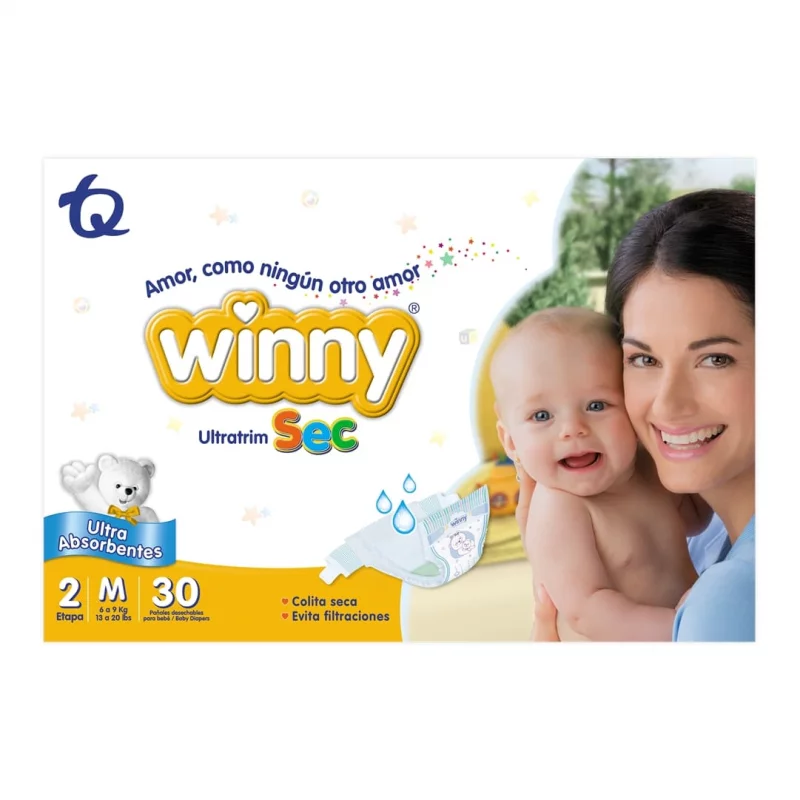 Pañal Winny Sec Etapa 2 x 30 und + Toalla Aloe x 10 und