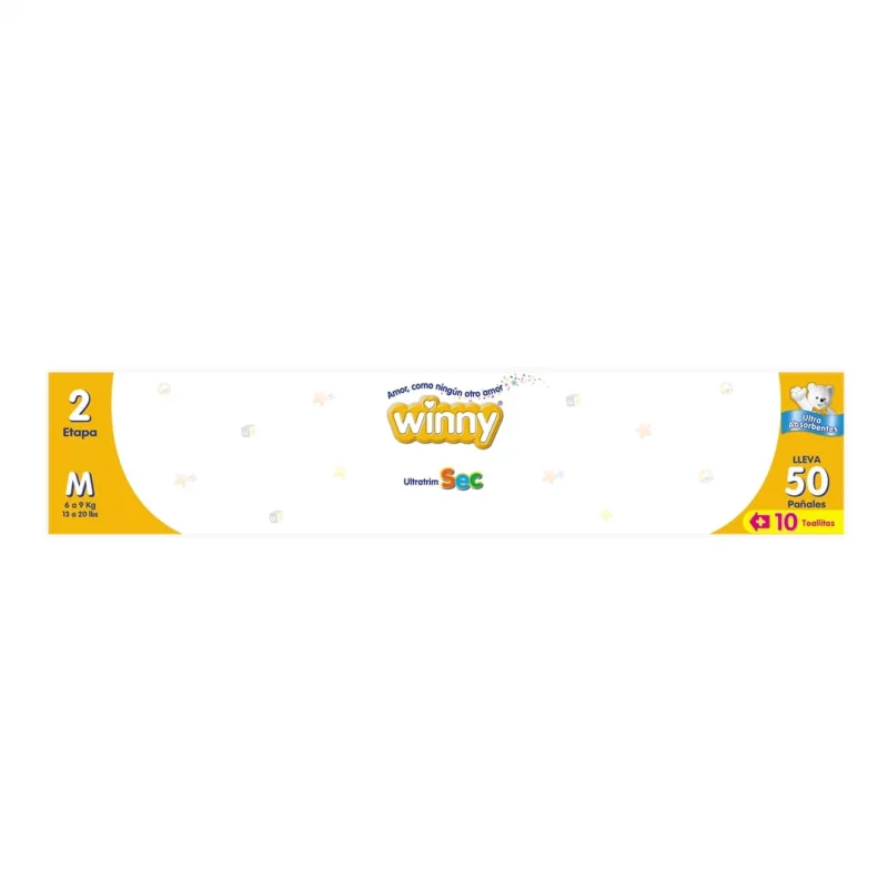 Pañal Winny Sec Etapa 2 x 50 und + Toalla Aloe x 10 und