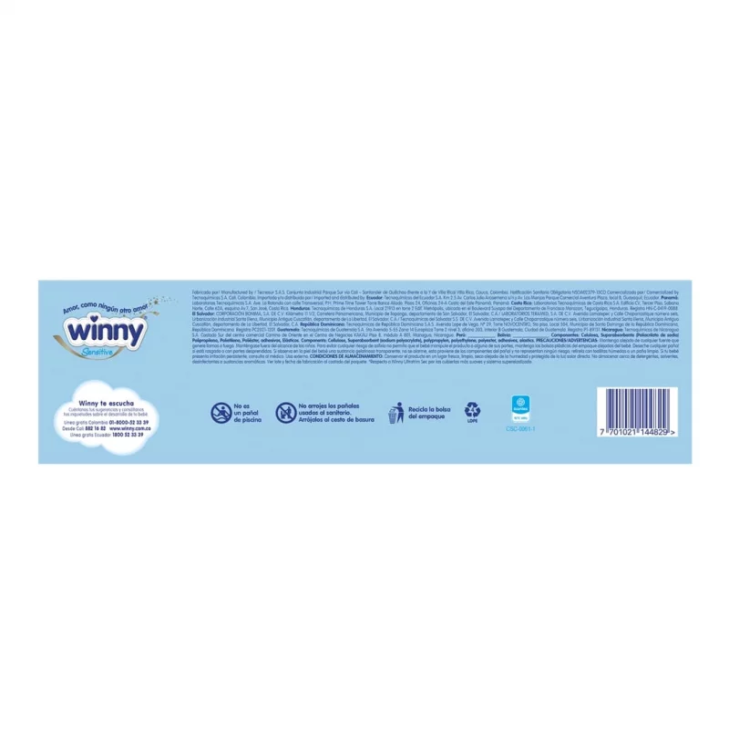 Pañal Winny Sensitive Etapa 0 - 30 und Gratis 20 Toallas