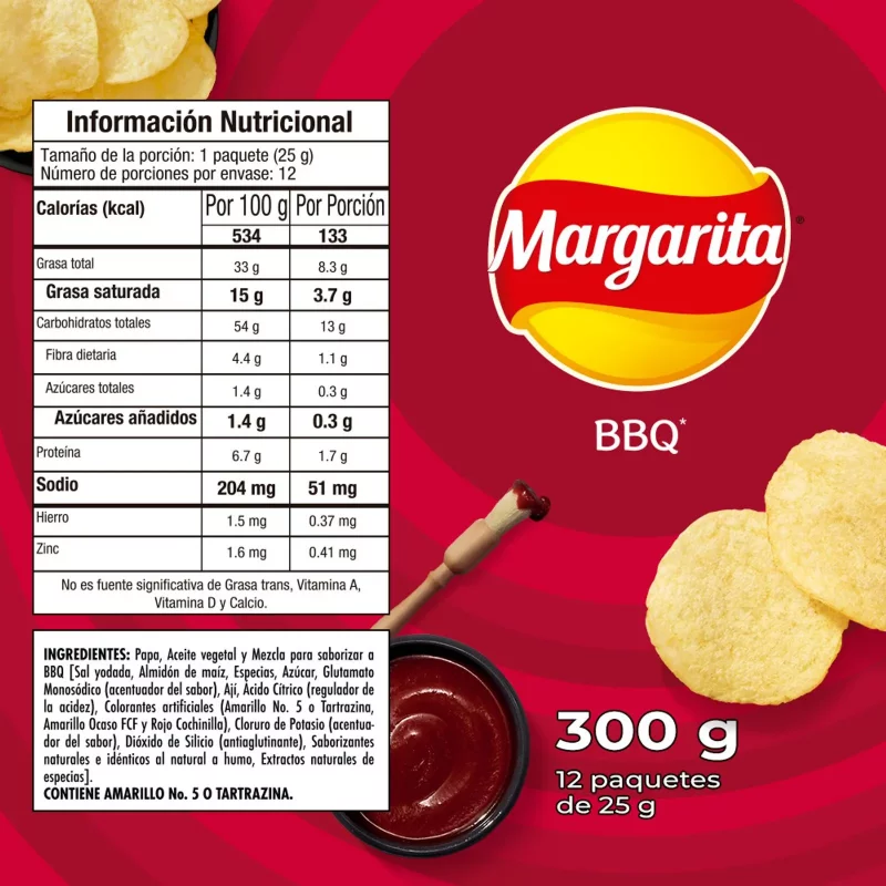 Papas Margarita BBQ 12und x 25g