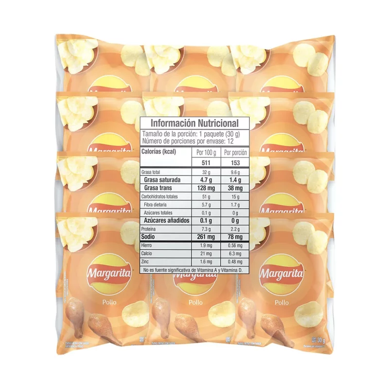 Papas Margarita Pollo x 12 und 25 g