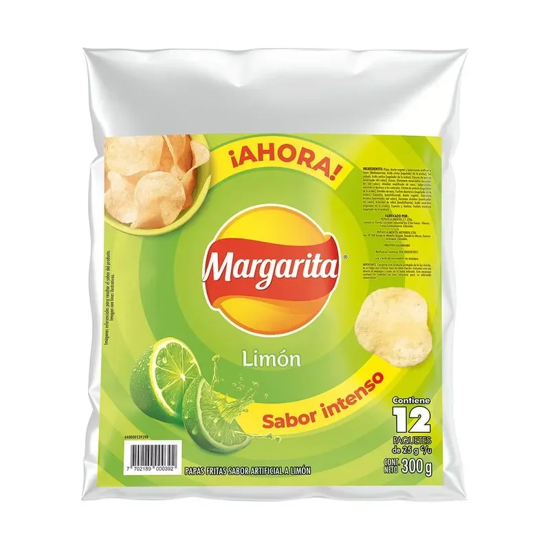 Papas Margarita X12/Limón 300 g