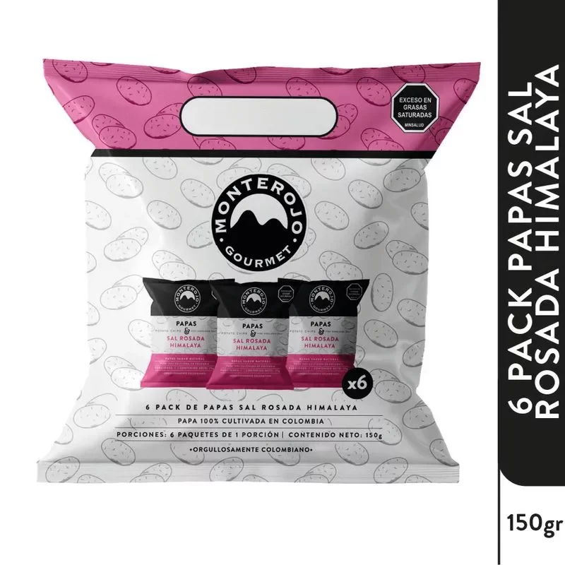 Papas Monterojo Sal Rosada 6 x 25  g