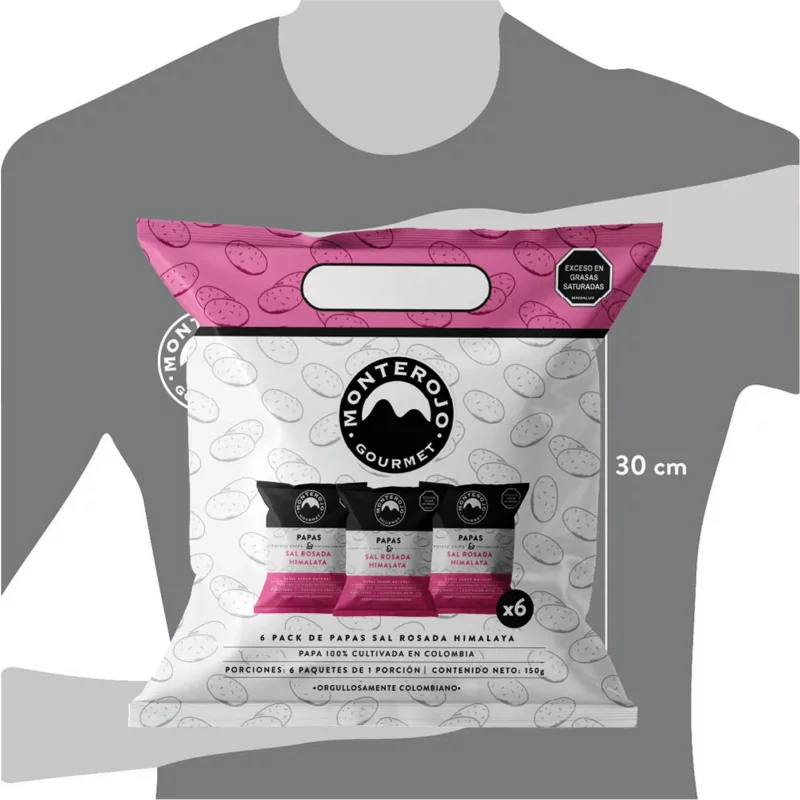 Papas Monterojo Sal Rosada 6 x 25  g
