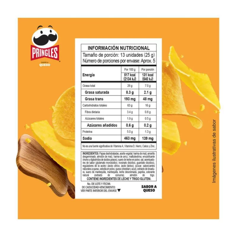 Papas Pringles Queso 124 g
