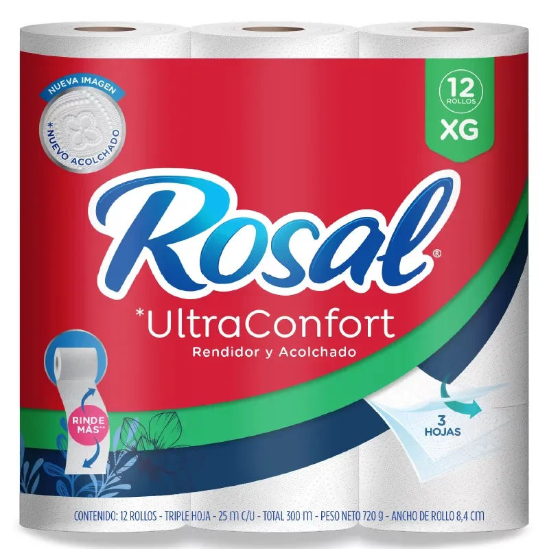 Papel Higiénico Rosal XG x 12 rollos 300 m