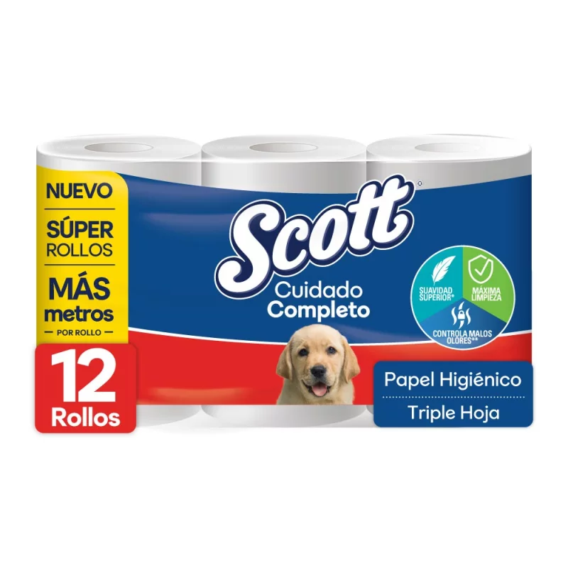 Papel Scott Cuidado Completo Triple Hoja 12 und x 360 M