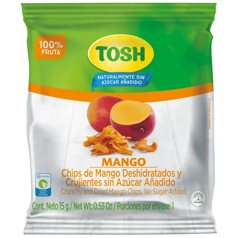 Pasabocas Tosh Chips De Fruta Mango x 15 g