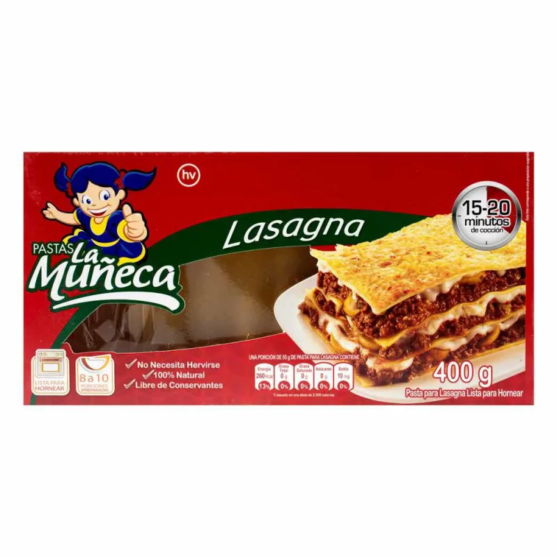 Pasta La Muñeca Lasagna 400 g