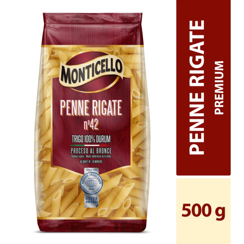 Pasta Monticello Penne Rigate x 500 g