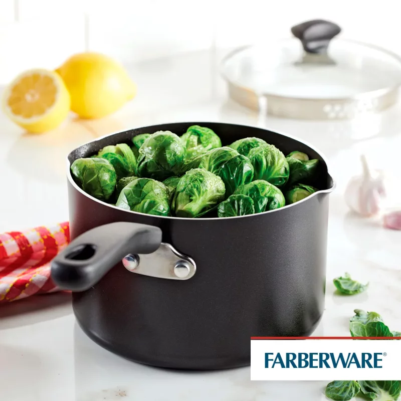 Perol Farberware Easy Clean Aa Aluminio Tapa Vidrio 2.8 Litros