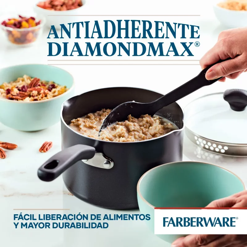 Perol Farberware Easy Clean Aa Aluminio Tapa Vidrio 2.8 Litros