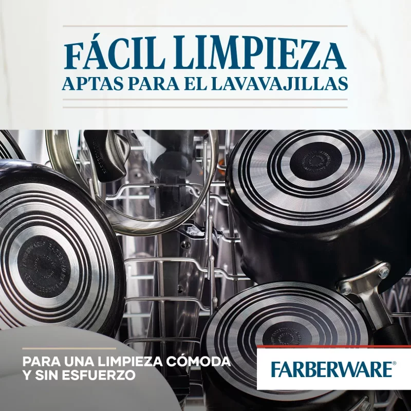 Perol Farberware Easy Clean Aa Aluminio Tapa Vidrio 2.8 Litros