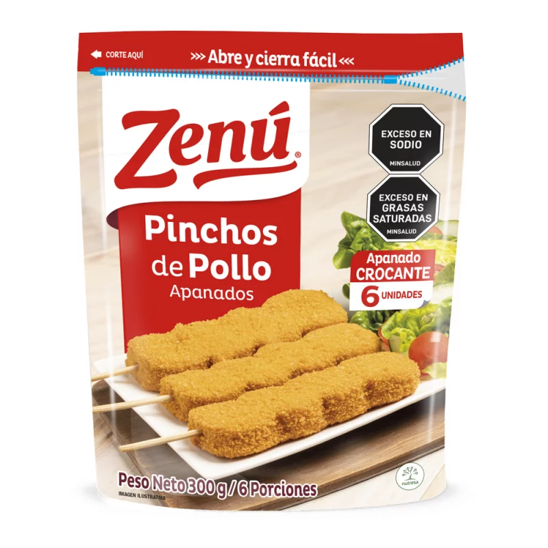 Pinchos De Pollo Zenu x 6 und x 300 g Apanado
