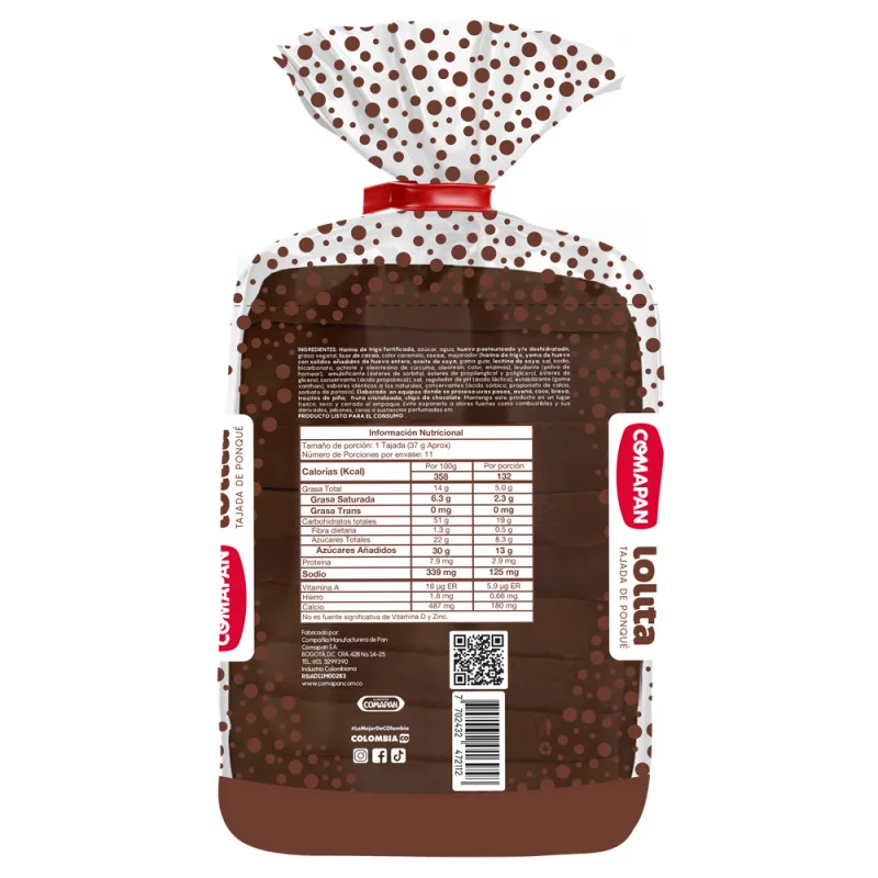 Ponqué Comapan Chocolate 410 g