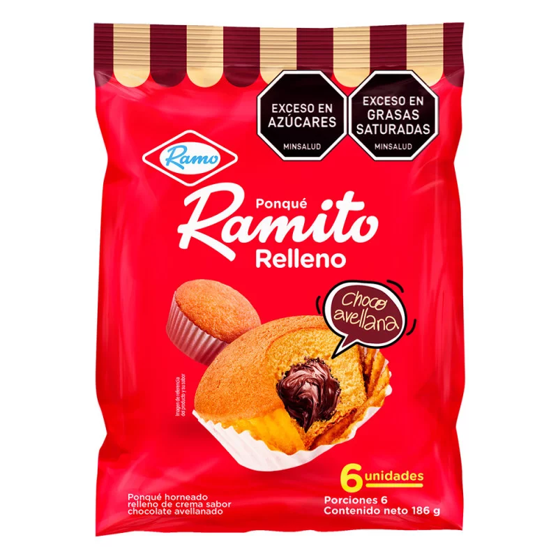 Ponque Ramito Relleno De Chocolate 6 und x 186 g
