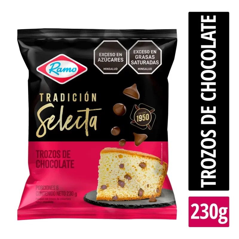 Ponqué Ramo Tradición Selecta Trozos Chocolate 230 g