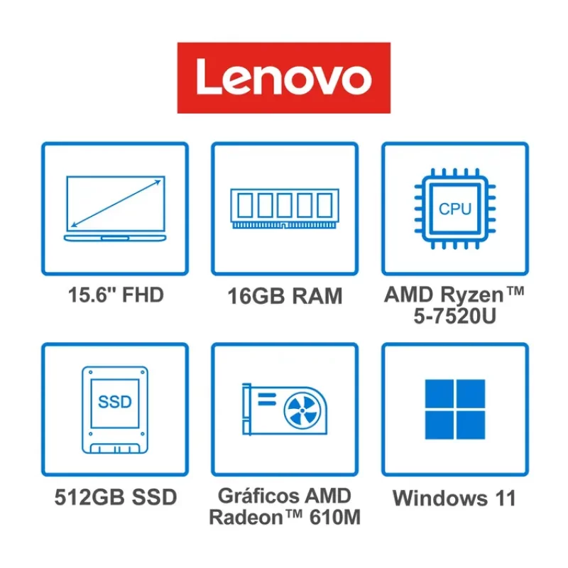 Portatil Lenovo Slm  Ryz5 512 GB 16 GB Ram 15.6 Pulgadas FHD Azul