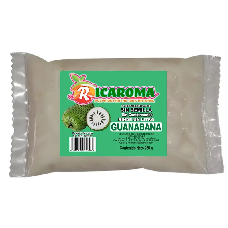 Pulpa Ricaroma x 250 g Guanabana