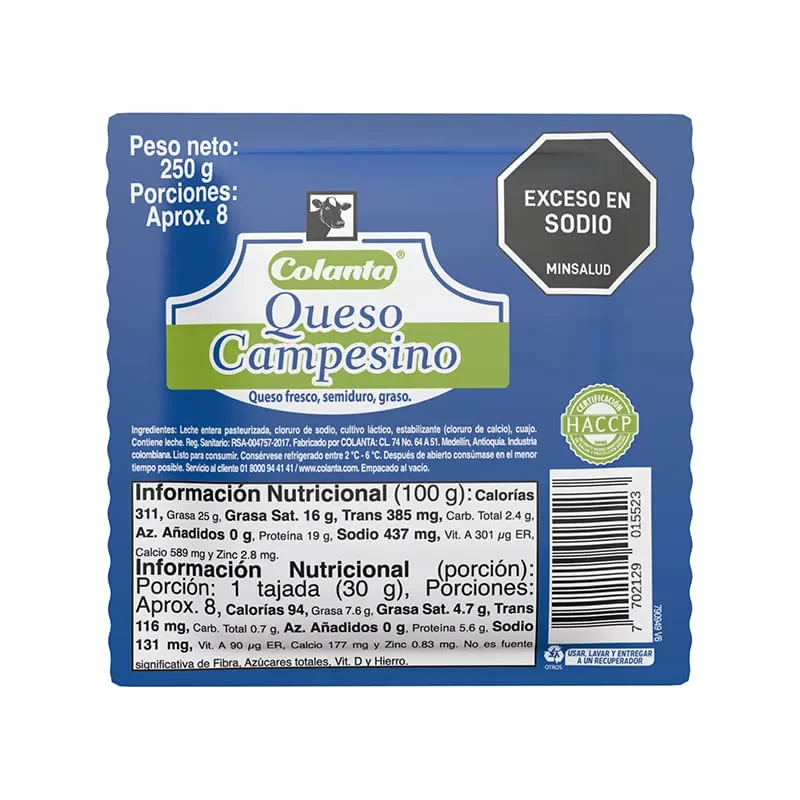 Queso Colanta Campesino 250 g
