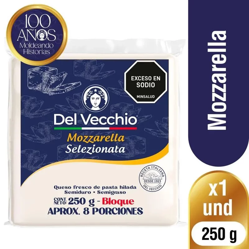 Queso Del Vecchio Bloque Mozarella x 250 g