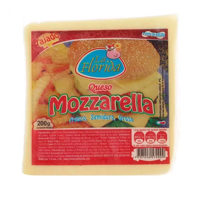Queso La Florida Tajado Mozarella x 200 g